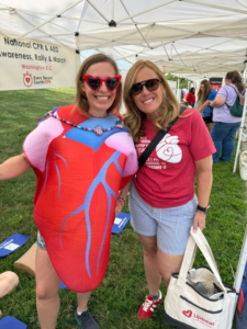 Cheryl with heart costume