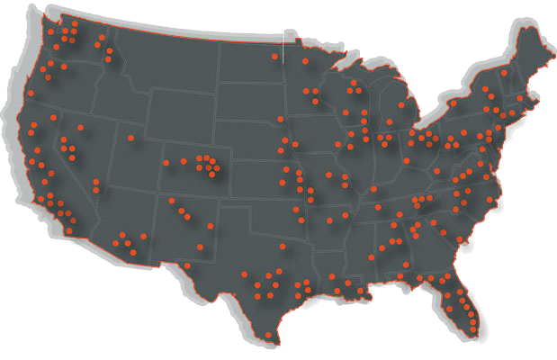 United States map shooting incidents
