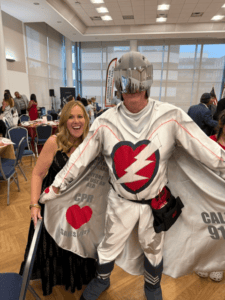 Cheryl with CPR superhero