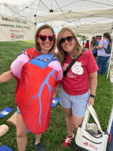 Cheryl with heart costume